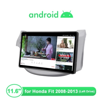 Avto Radio Android 10 Centralne Večpredstavnostna 1DIN GPS Brezžična Carplay 4G Vodja Enote Za Honda Fit 2008-2013 Z Za 11,6 Palca Velik Zaslon 0
