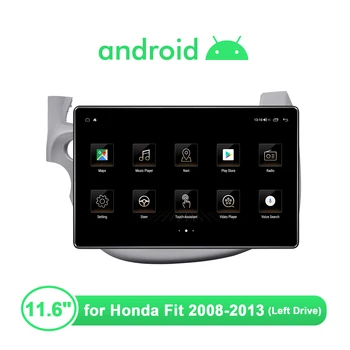 Avto Radio Android 10 Centralne Večpredstavnostna 1DIN GPS Brezžična Carplay 4G Vodja Enote Za Honda Fit 2008-2013 Z Za 11,6 Palca Velik Zaslon 2