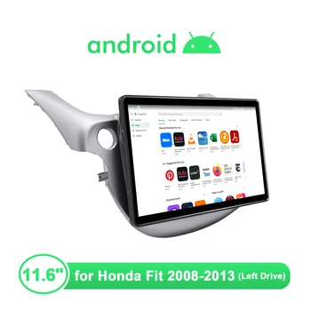 Avto Radio Android 10 Centralne Večpredstavnostna 1DIN GPS Brezžična Carplay 4G Vodja Enote Za Honda Fit 2008-2013 Z Za 11,6 Palca Velik Zaslon 3