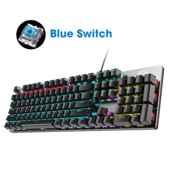 RGB Osvetlitev Računalniška Tipkovnica Žična Mehanska Tipkovnica, PC Gamer Igralni Komplet Črna Rjava Črna Modra Stikalo Keycaps Mavrica