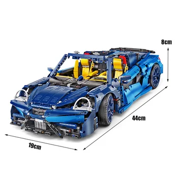 MINI Bloki 009 Modra McLarenes 570S Model Združljiv MOC-16029 Super Športni Avto zidarske Opeke Puzzle Igrača Darilo za Rojstni dan