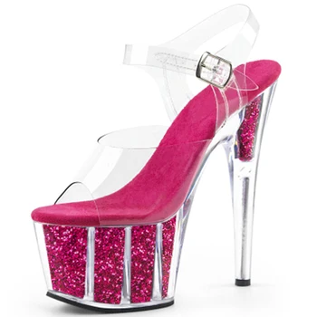 KNCOKARSummer nov 15 cm/ cm ultra visoke pete sandala in nepremočljiva platformo kristalno čevlji večerja princess obleka, čevlji za zlato.