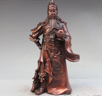 Kitajski Baker Bron Zmaj Haljo Guan Gong Guan Yu Držite YuanBao Bojevnik Kip 2
