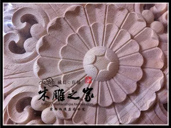 Dongyang woodcarving cvet cvetni aplicirano Evropske krog obliž vklesan lesa pohištvo iz masivnega lesa kabinet vrata CVET CVET FLO 0