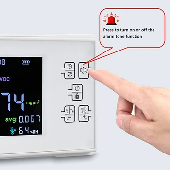 KF-909 LCD-Zaslon Kakovost Zraka Detektor CO2, Ogljikov Monoksid TVOC HCHO Temperatura Vlažnost Zaznavanje Onesnaženosti Zraka Alarm 3
