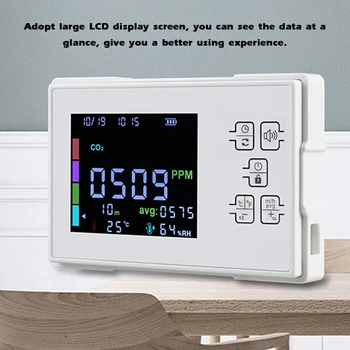 KF-909 LCD-Zaslon Kakovost Zraka Detektor CO2, Ogljikov Monoksid TVOC HCHO Temperatura Vlažnost Zaznavanje Onesnaženosti Zraka Alarm 4