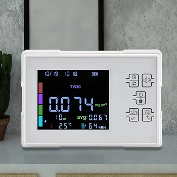 KF-909 LCD-Zaslon Kakovost Zraka Detektor CO2, Ogljikov Monoksid TVOC HCHO Temperatura Vlažnost Zaznavanje Onesnaženosti Zraka Alarm 5